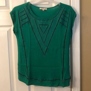 Green knit top
